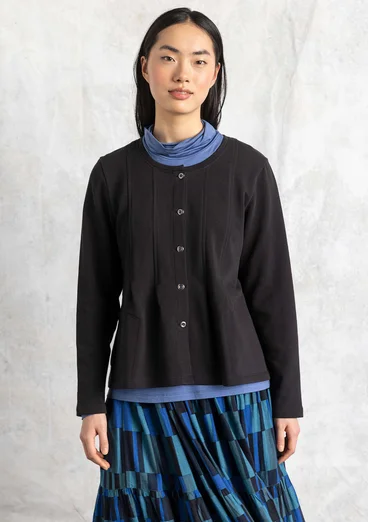 Tricot vest van biologisch katoen - zwart