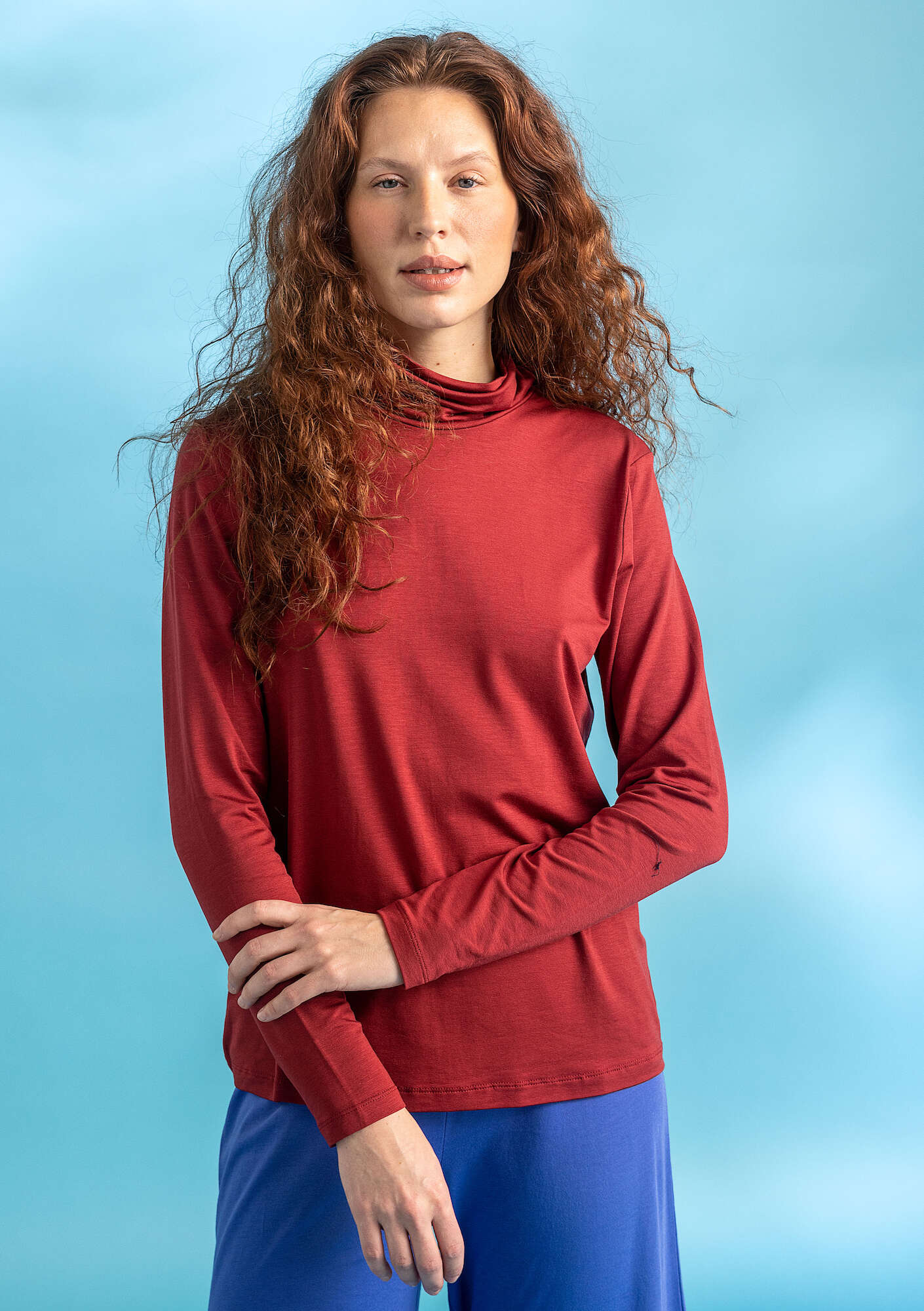 Jersey turtleneck agate red