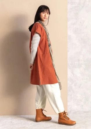 Robe en coton biologique tissé - henné