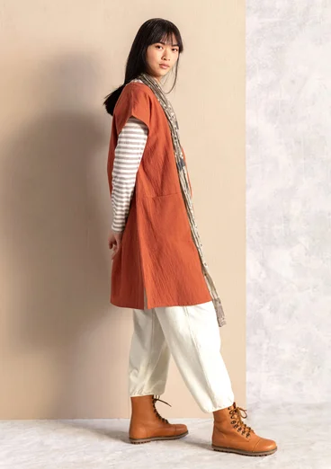 Robe en coton biologique tissé - henné