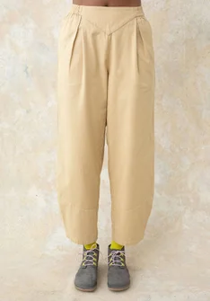 Woven pants in organic cotton - havre