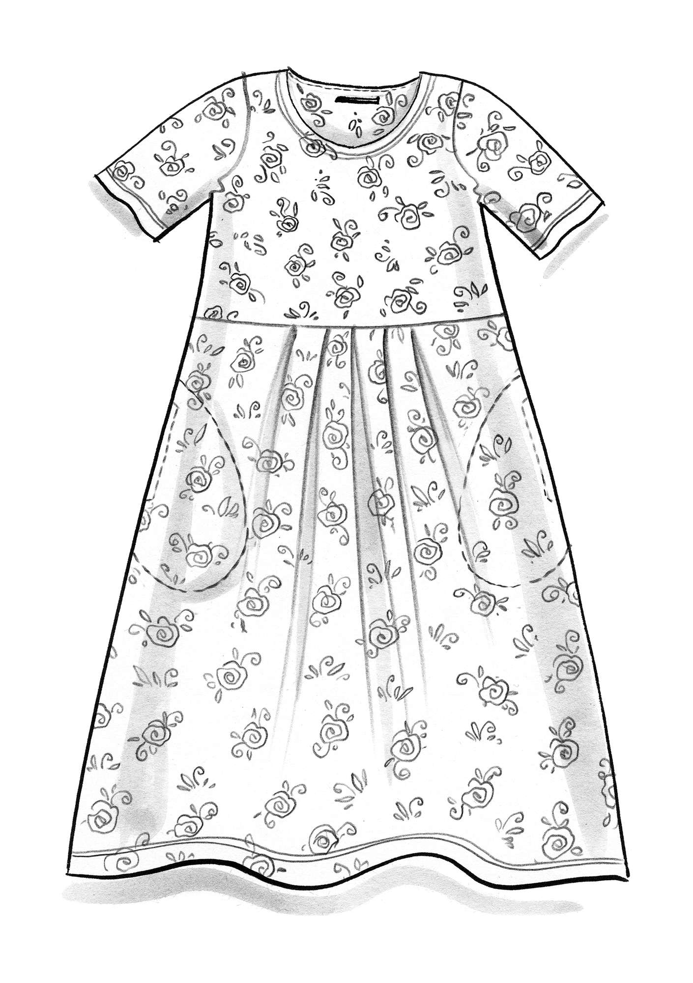 Tricot jurk  Sofia  van biologisch katoen/modal dof roze