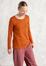Tricot top "Tina" van lyocell/elastaan - henna/dessin