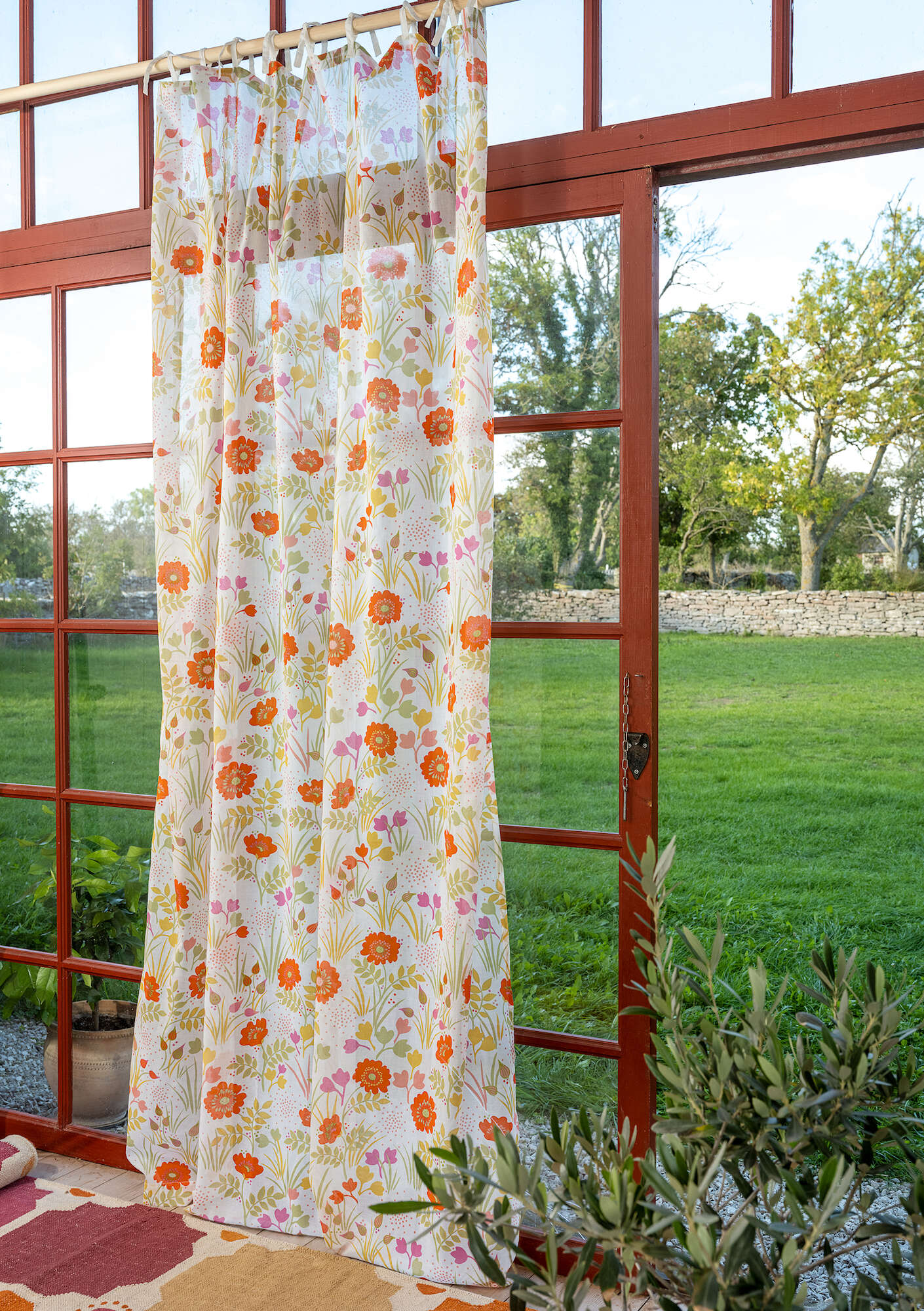 “Vera” organic cotton long curtain nectar