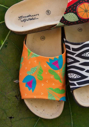 “Botswana” sandals with cork sole - tangerine
