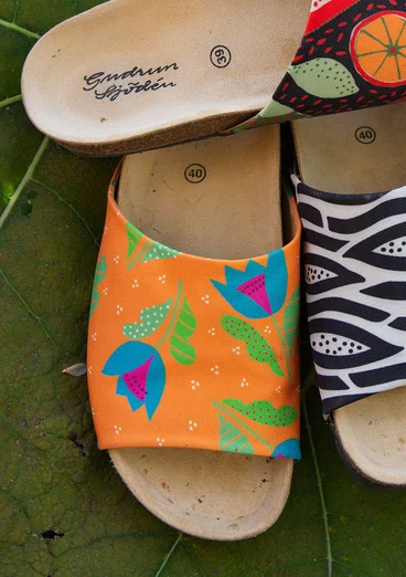 “Botswana” sandals with cork sole - tangerine