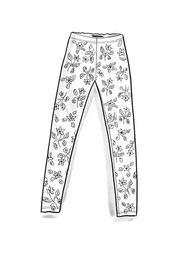 Legging fleuri "Idun" en lyocell/élasthanne - aubergine