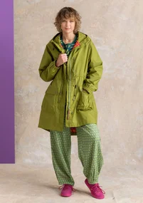 Vevd parkas «Vendela» i økologisk bomull - grønn pepper