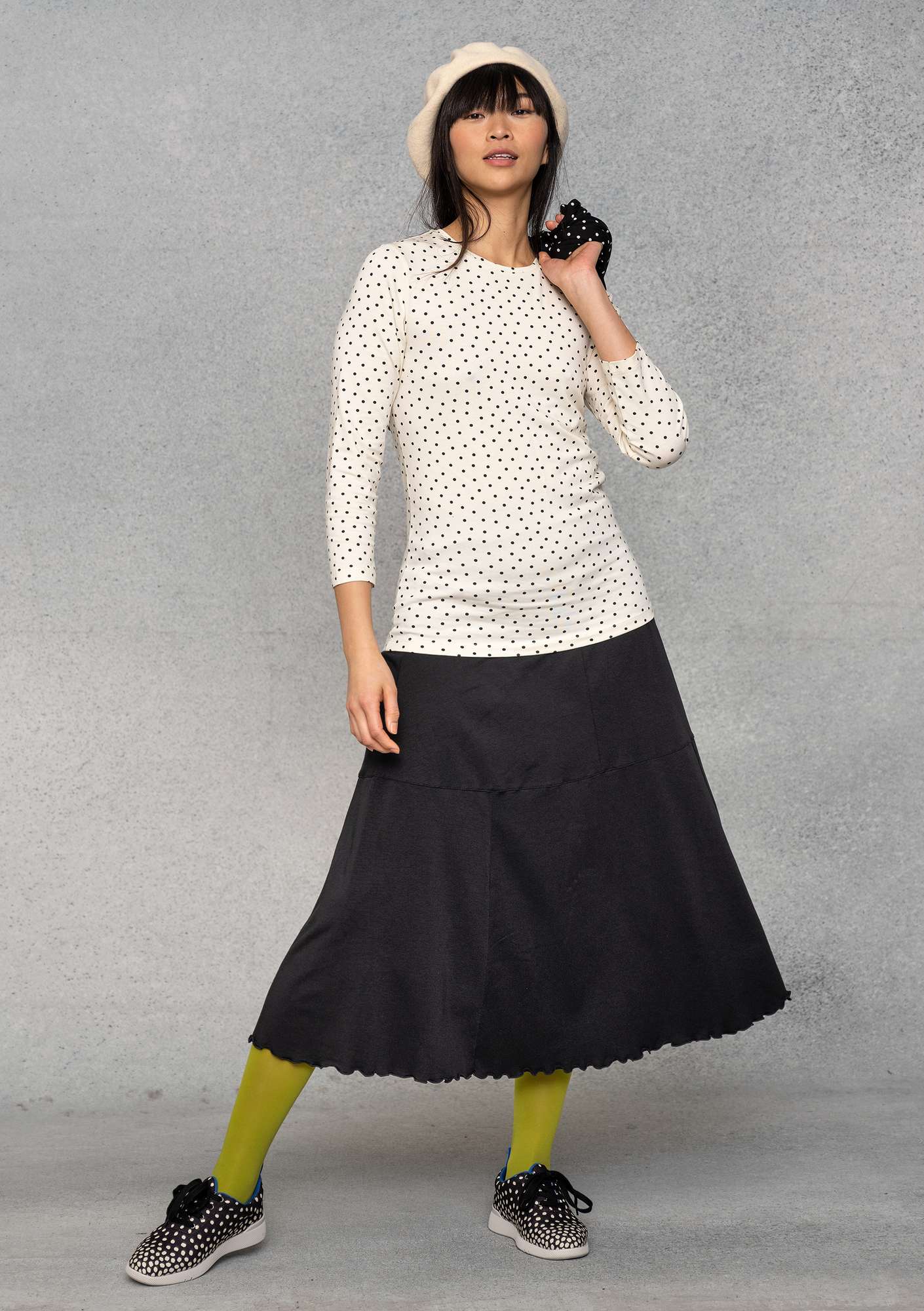 “Pytte” jersey skirt made of organic cotton/modal/elastane black