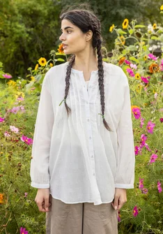 “Garden” organic cotton blouse - vanilj