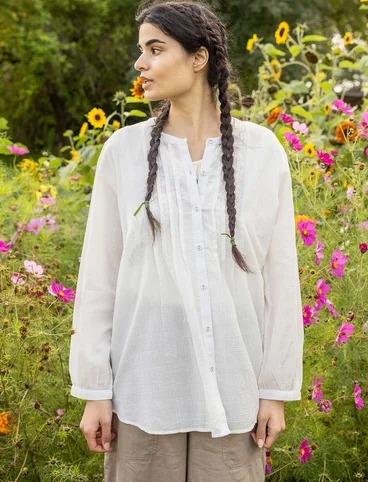 “Garden” blouse in organic cotton - vanilj