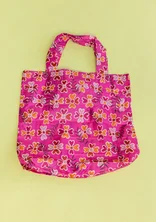 Sac shopping repliable "Peggy" en polyester recyclé - hibiskus