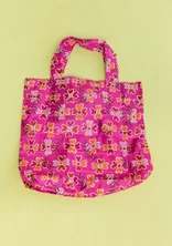 Opvouwbare shopper "Peggy" van gerecycled polyester - hibiskus