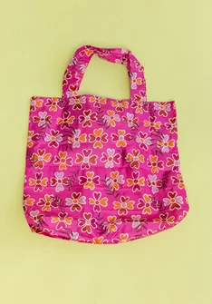 Sac shopping repliable "Peggy" en polyester recyclé - hibiskus