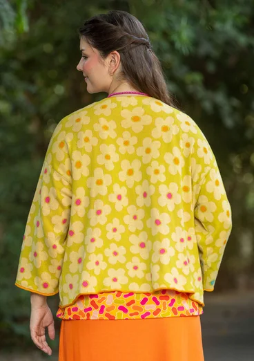 Cardigan "Polli" i økologisk bomuld - limegrøn