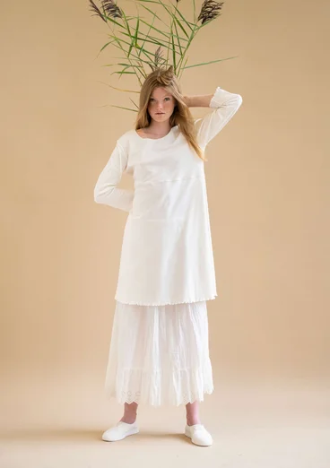 Organic cotton jersey dress - ecru