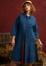 Besticktes Webkleid „Fields“ aus Bio-Baumwolle - dunkelindigo