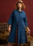 Besticktes Webkleid „Fields“ aus Bio-Baumwolle (dunkelindigo M)