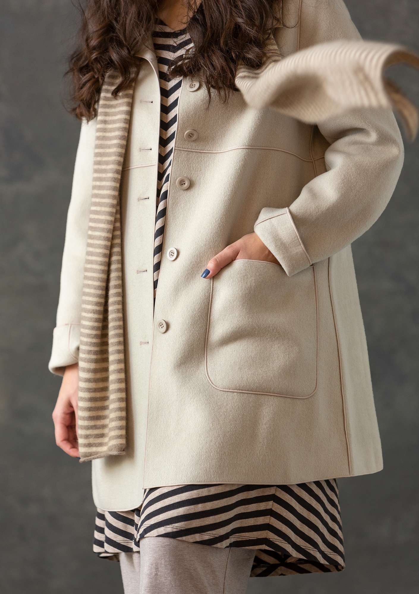 Manteau en laine naturel