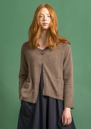 Cardigan in wool - potato melange