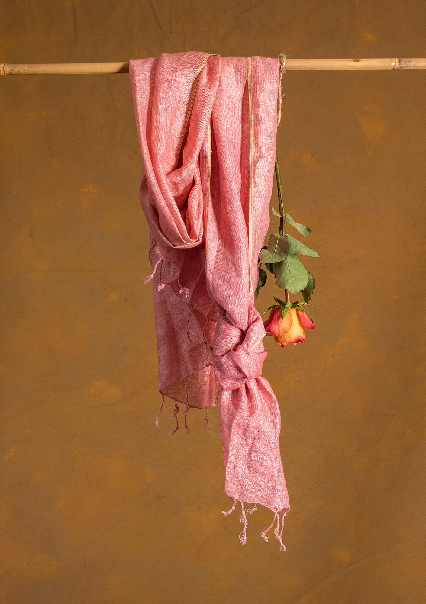 Linen shawl pink lupin thumbnail