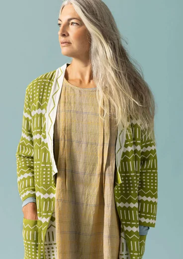 Strickjacke „Elsie“ aus Bio-/Recycling-Baumwolle - hellkräutergrün