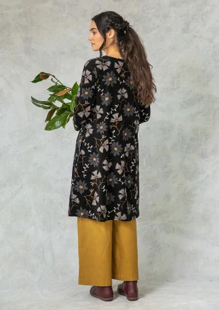 Velourskleid „Paraguay“ aus Bio-Baumwolle/Recycling-Polyester - schwarz