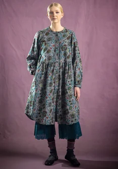 Gemustertes Kleid „Eternelle“ aus Bio-Baumwolle - grau-gemustert