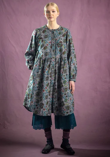 Gemustertes Kleid „Eternelle“ aus Bio-Baumwolle - grau-gemustert