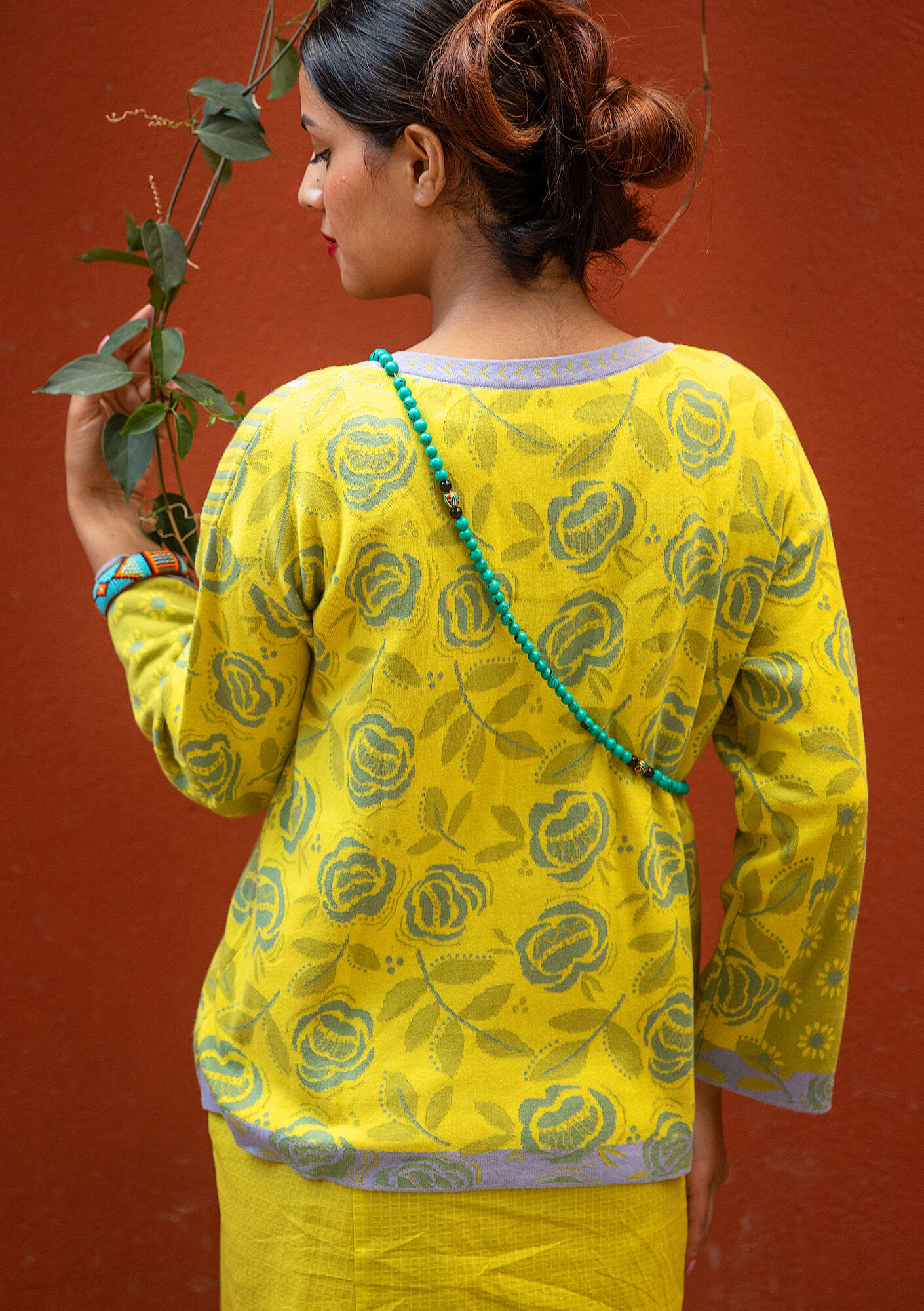 “Annabelle” cardigan in organic/recycled cotton dijon