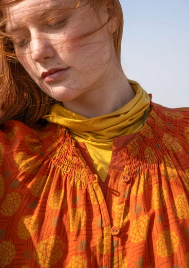 “Gjusta” woven organic cotton dress - henna