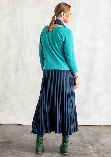 Organic/recycled cotton knit skirt - dark indigo/dark petrol blue
