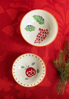 “Fruits” ceramic bowl, 2-pack - tomato