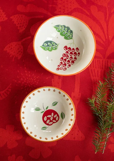 “Fruits” ceramic bowl, 2-pack - tomato