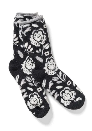 Socken „Vinterros“ aus Wollfrottee - schwarz