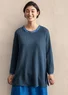 Striktunika i genanvendt hør (indigo XL)