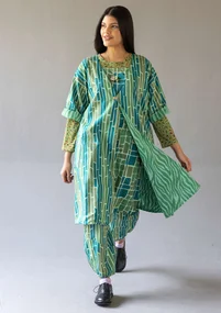 Kleid „Zebra“ aus Bio-Baumwollgewebe - apfelgrün