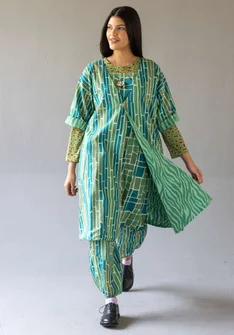 Kleid „Zebra“ aus Bio-Baumwollgewebe - apfelgrün