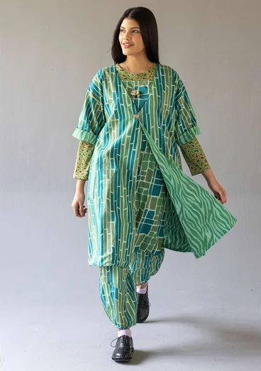 Kleid „Zebra“ aus Bio-Baumwollgewebe - apfelgrün