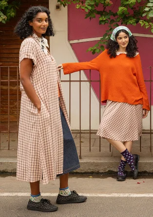 “Juliette” woven viscose dress - light peach