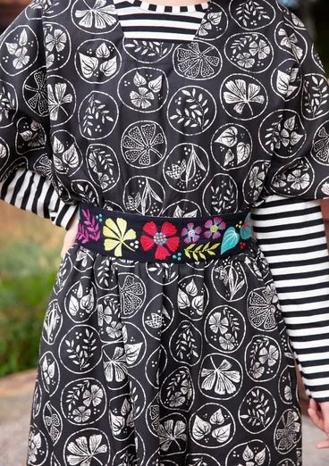 Geweven jurk "Kusama" van biologisch/gerecycled katoen - zwart