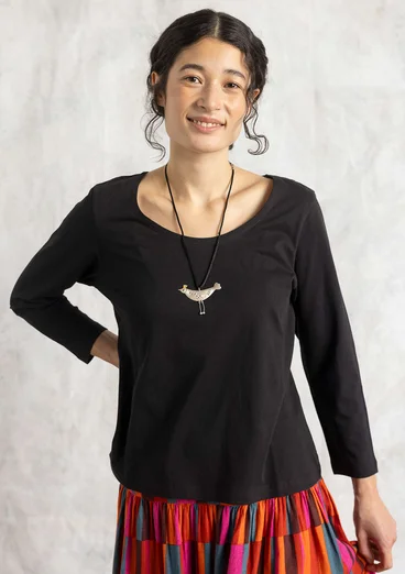 Organic cotton jersey top - black