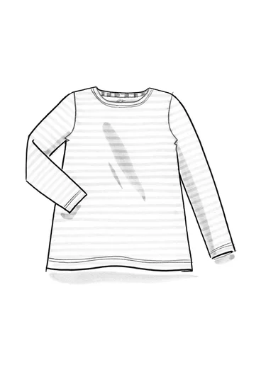Basic gestreepte top van biologisch katoen - azuurblauw/rode kool