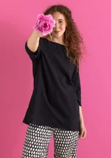 Vævet tunika "Vendela" i økologisk bomuld - sort