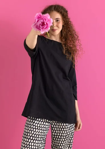 Vævet tunika "Vendela" i økologisk bomuld - sort