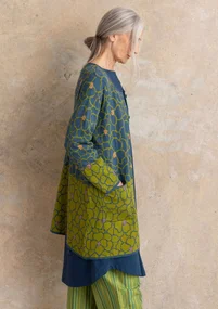 Langstrickjacke „Theia“ aus Bio-/Recycling-Baumwolle - indigogrün