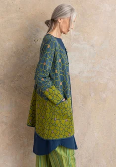 “Theia” organic/recycled cotton long cardigan - indigo green