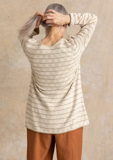 “Celia” recycled cotton favourite sweater - undyed/dark natural