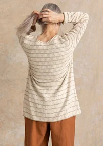 Favorittrøjen "Celia" i genanvendt bomuld - ufarvet/mørk natur