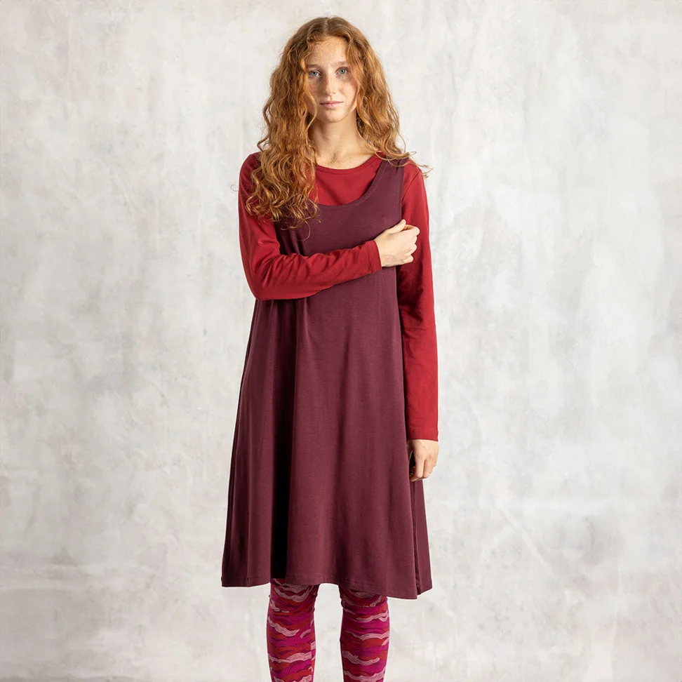 Jersey dress in lyocell/spandex - aubergine